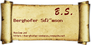 Berghofer Sámson névjegykártya